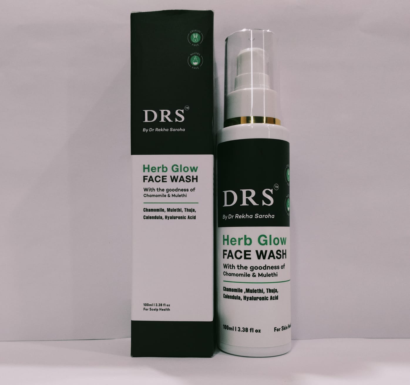 DRS Herb Glow Face Wash | Chamomile, Mulethi & Hyaluronic Acid | 100ml
